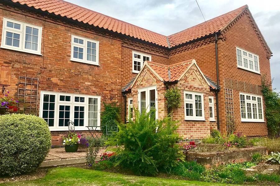 newly installed windows on a country house