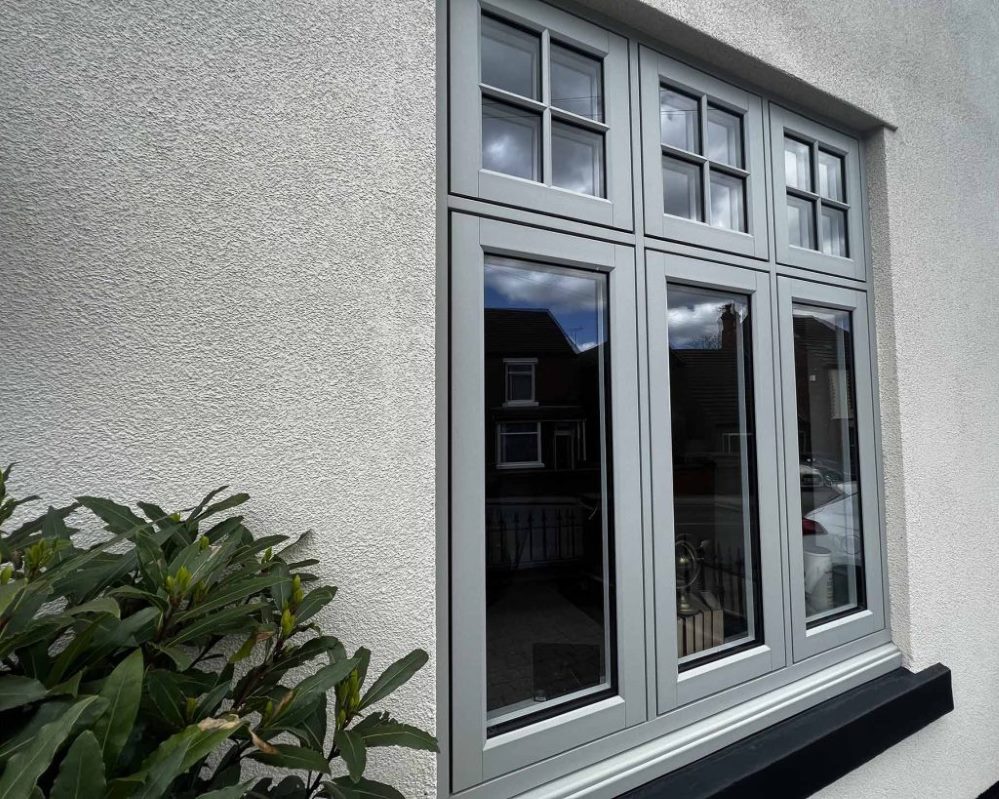 grey flush sash windows